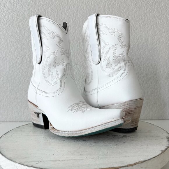 Lane SMOKESHOW White Cowboy Bootie Womens 5.5 Western Cowgirl Short Ankle Boots - Picture 1 of 15